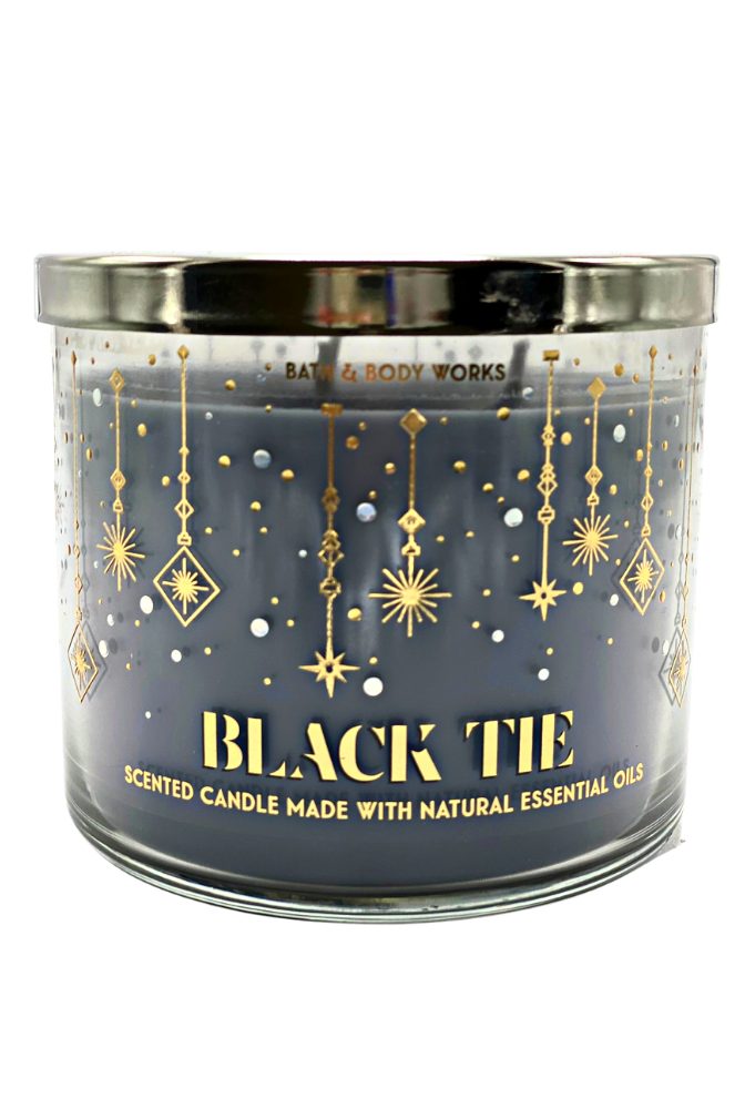 4 Black Tie Scented Candle Bath & Body Works 14.5 Oz 